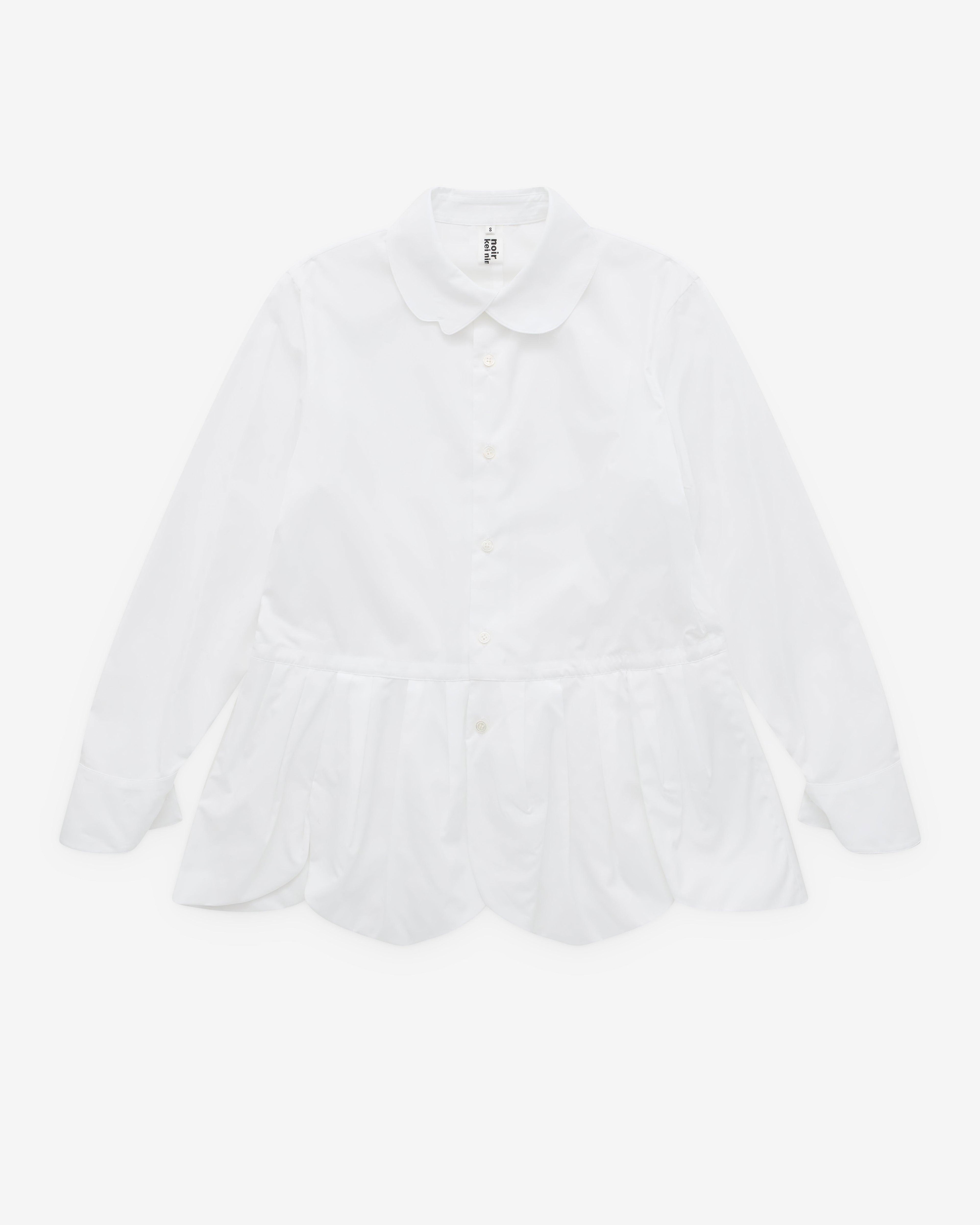 Noir Kei Ninomiya - Women’s Petal Peplum Hem Shirt - (White) by NOIR KEI NINOMIYA