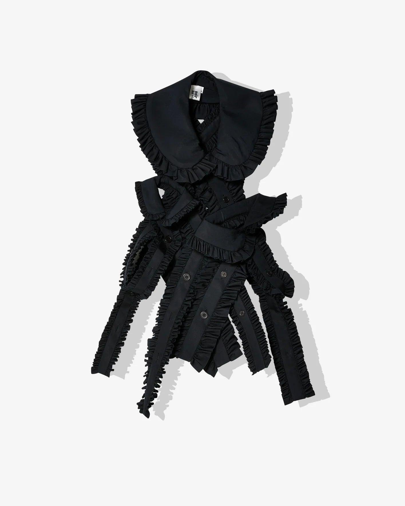 Noir Kei Ninomiya - Women's Peterpan Frill Collar Vest - (1 Black) by NOIR KEI NINOMIYA