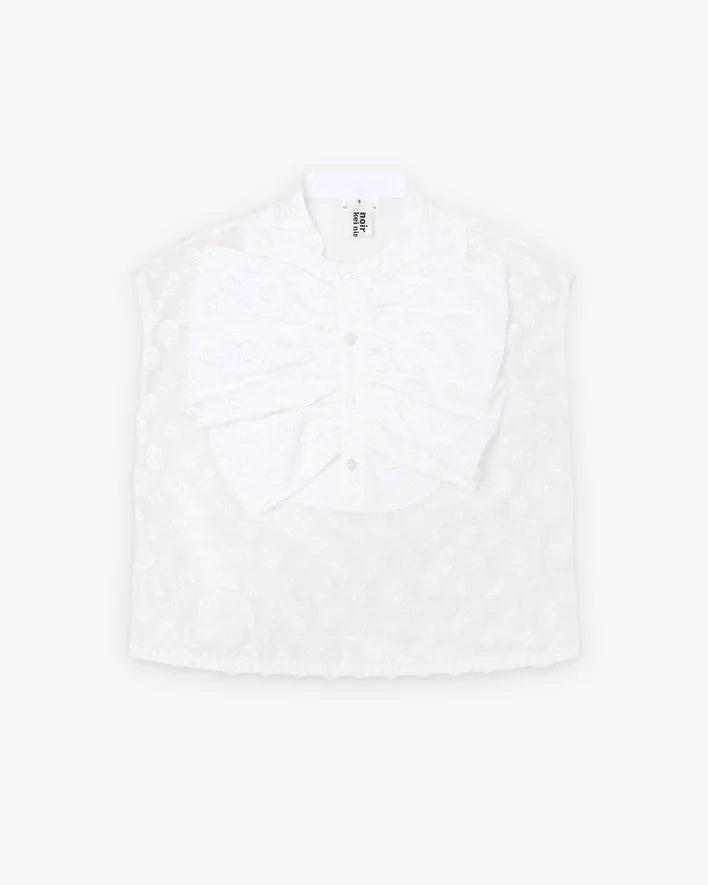 Noir Kei Ninomiya - Women's Polka Dots Pattern Jacquard Georgette - (White) by NOIR KEI NINOMIYA