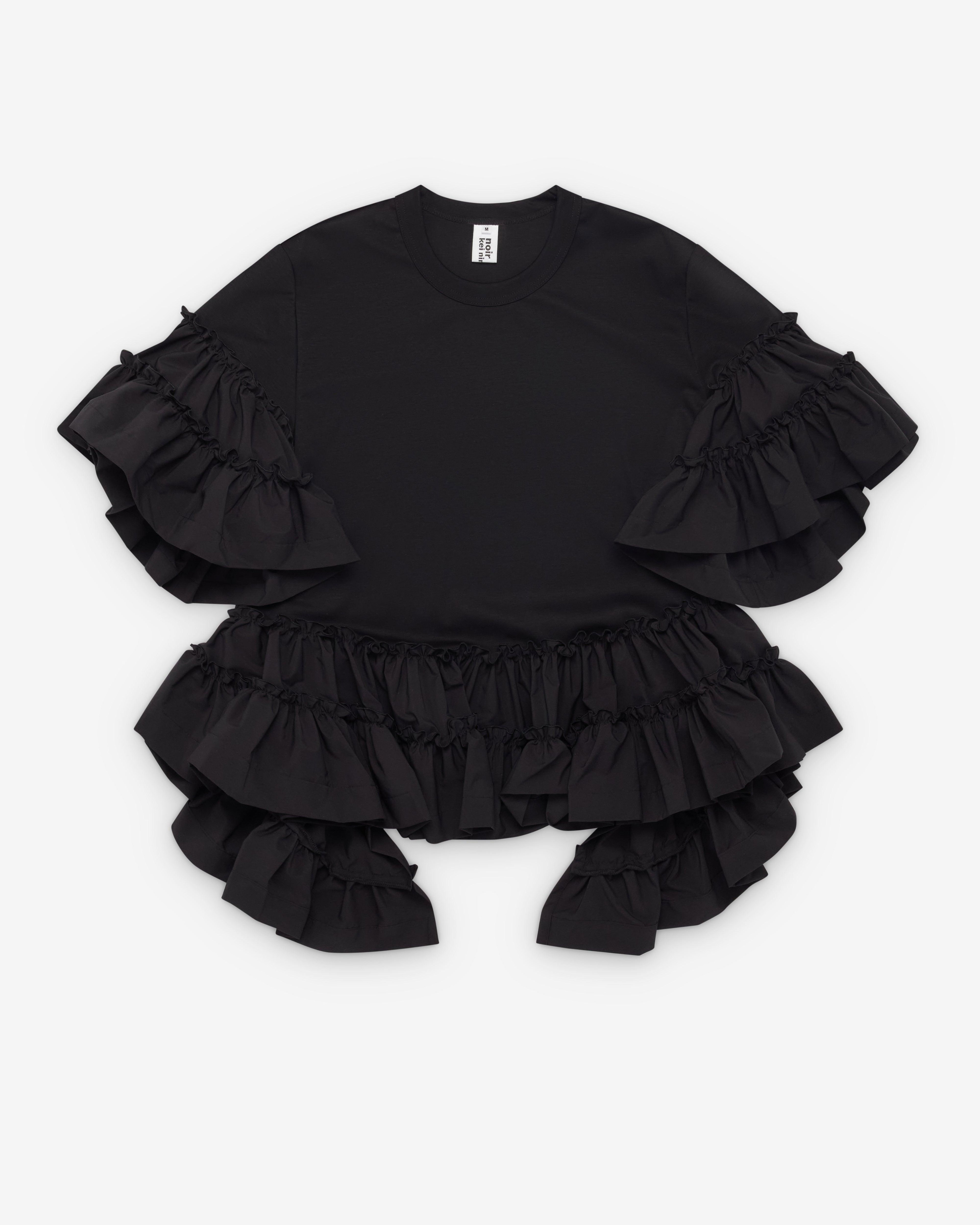 Noir Kei Ninomiya - Women's Ruffle Hem T-Shirt - (Black) by NOIR KEI NINOMIYA