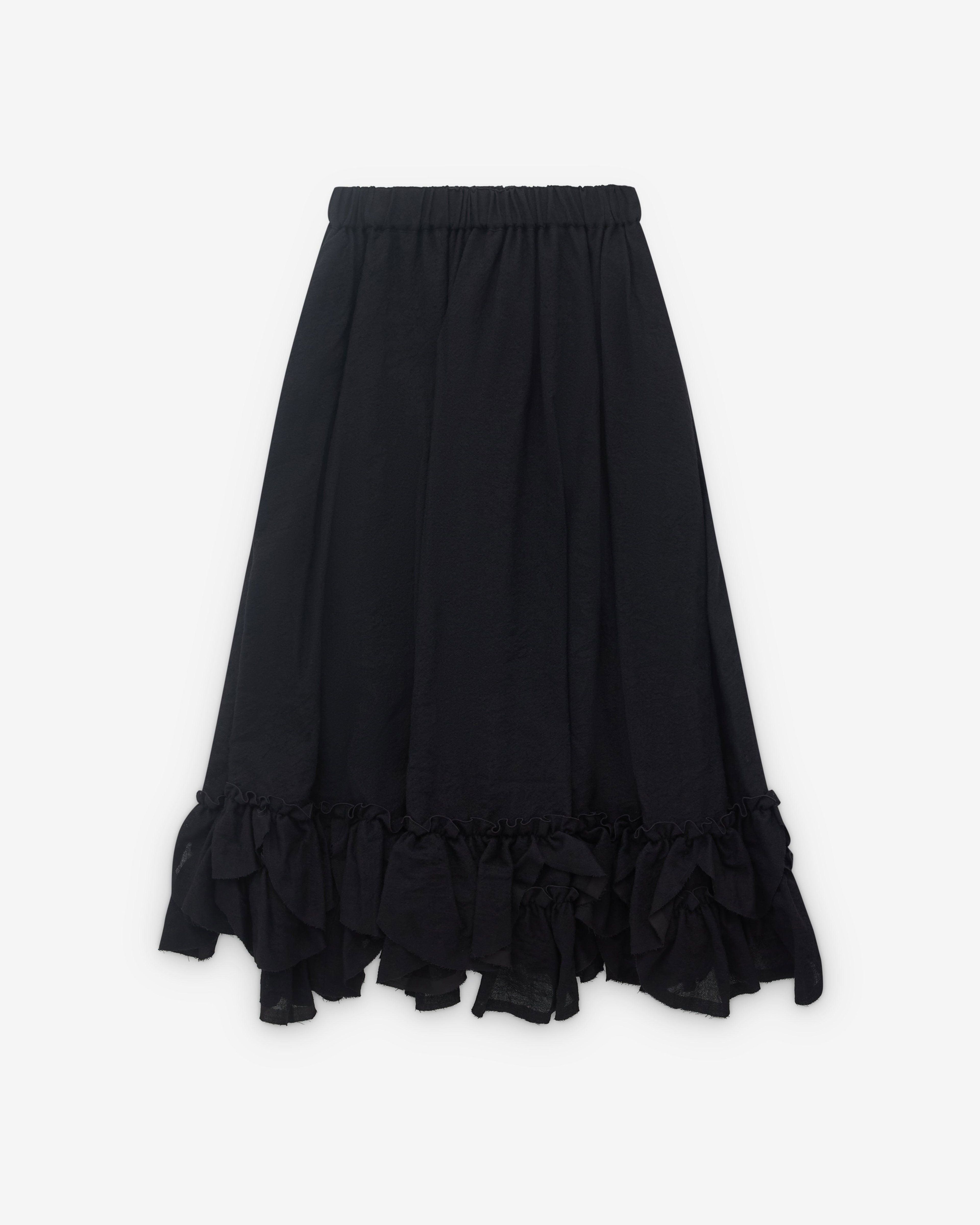 Noir Kei Ninomiya - Women’s Ruffle Hem Wool Skirt - (Black) by NOIR KEI NINOMIYA