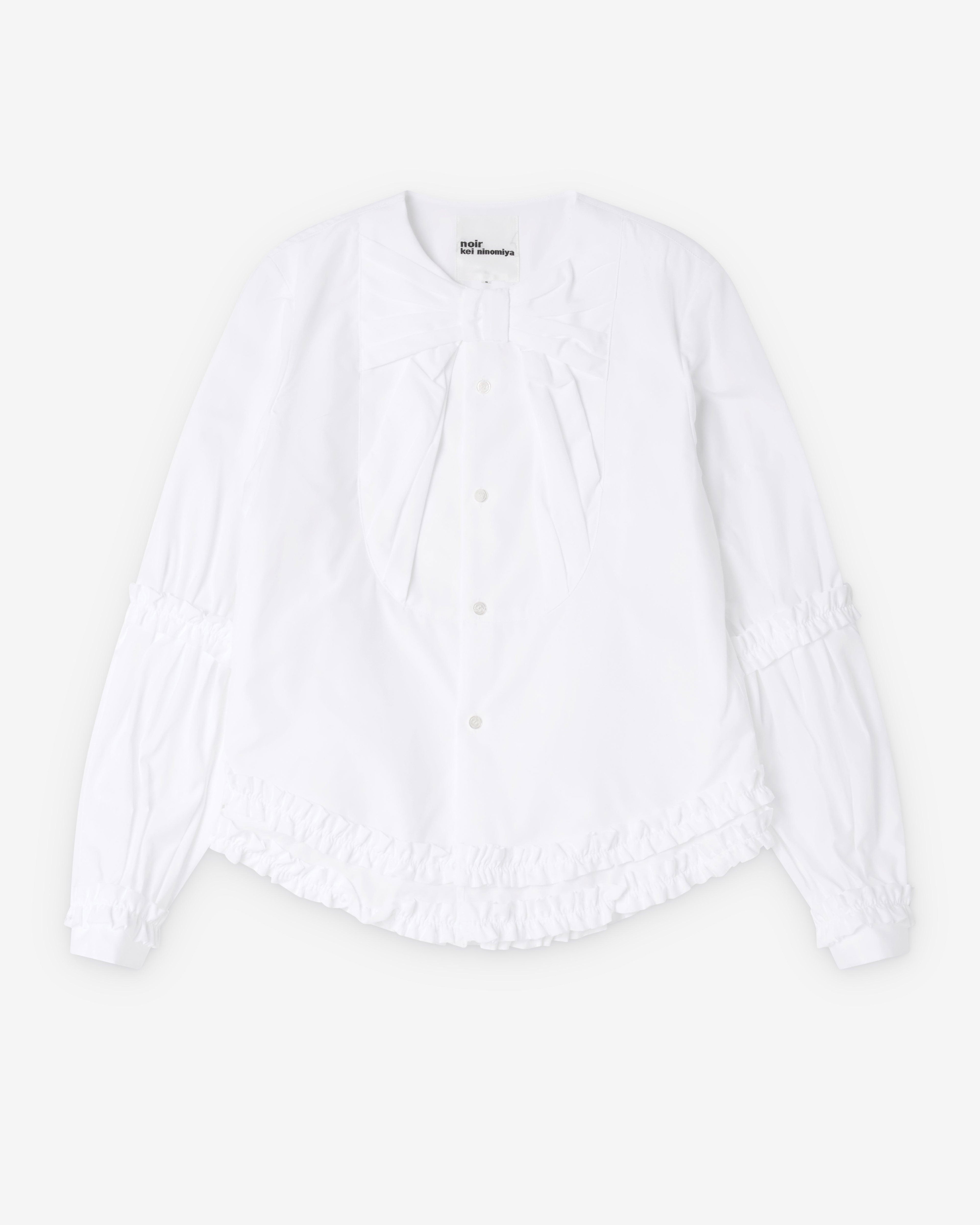 Noir Kei Ninomiya - Women's Ruffle Poplin Blouse - (White) by NOIR KEI NINOMIYA