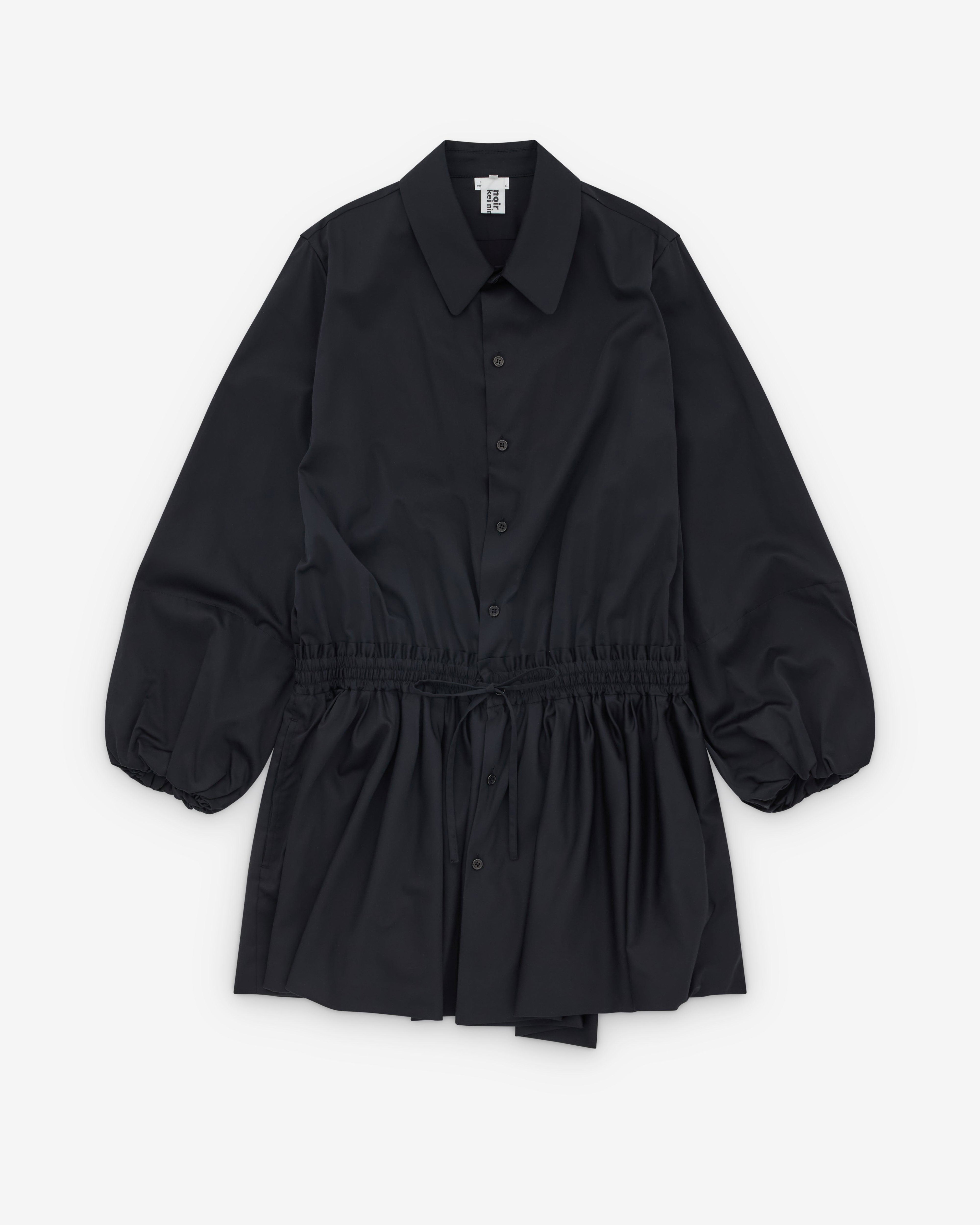 Noir Kei Ninomiya - Women’s Shirred Waist Shirt Dress - (Black) by NOIR KEI NINOMIYA
