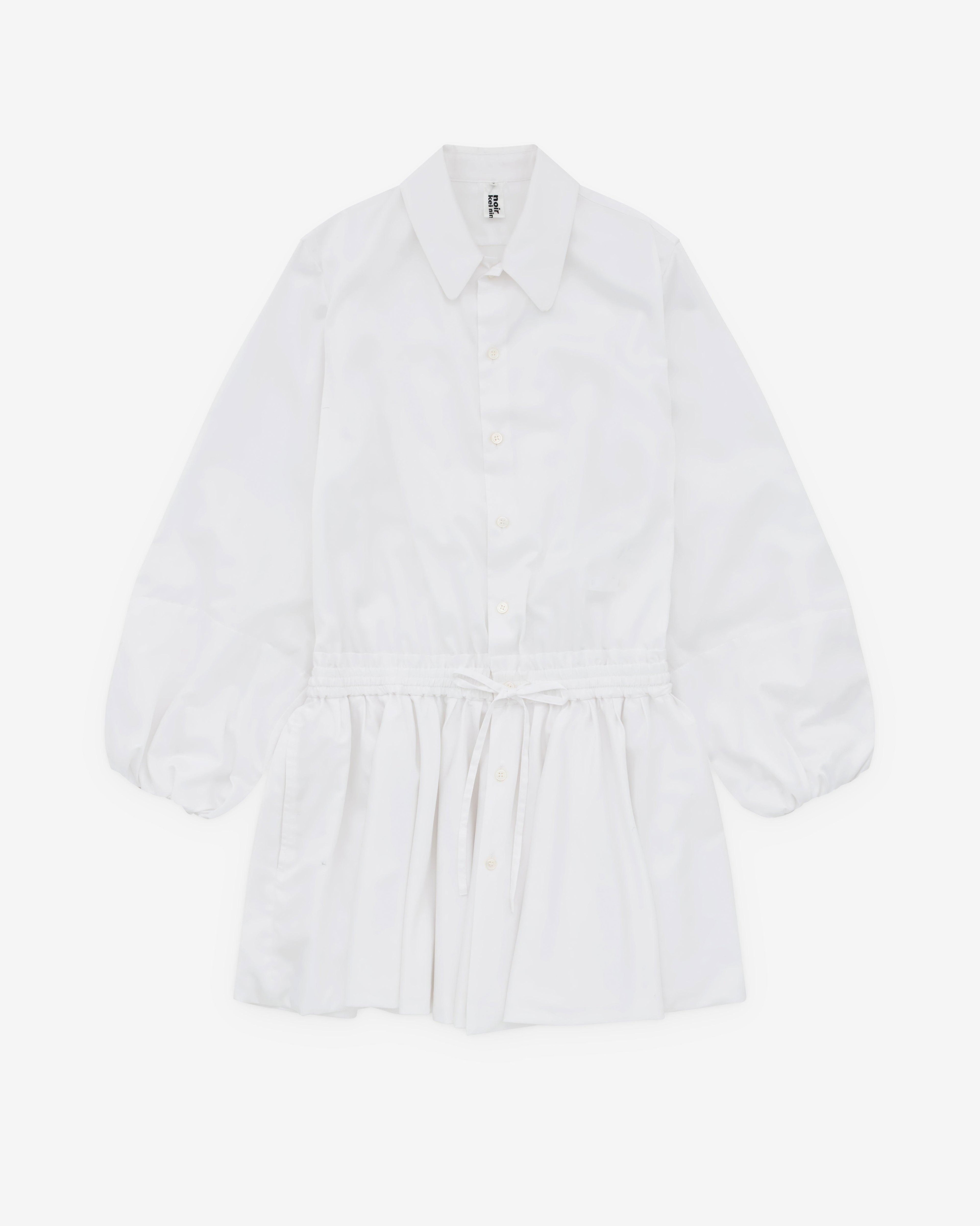 Noir Kei Ninomiya - Women’s Shirred Waist Shirt Dress - (White) by NOIR KEI NINOMIYA