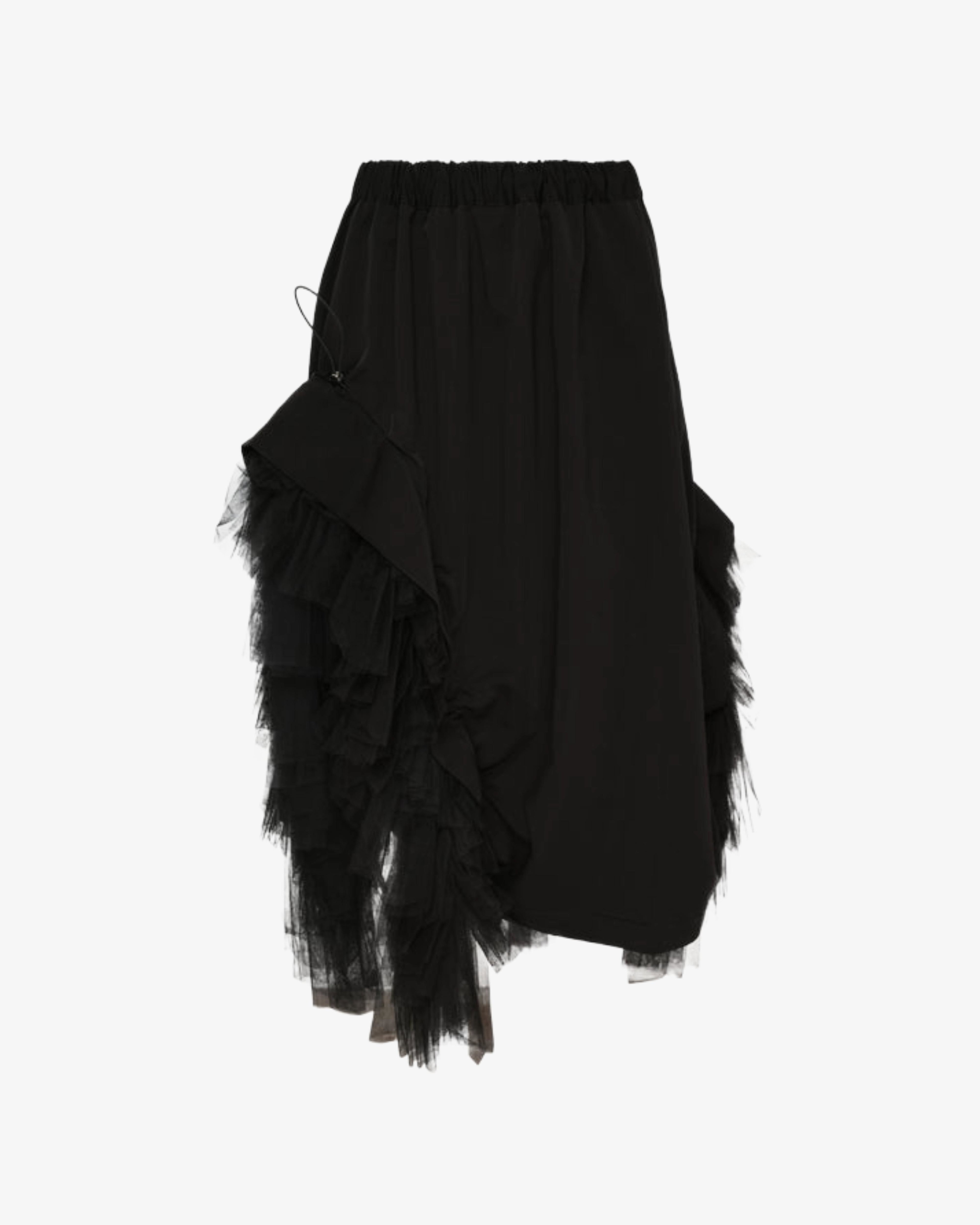 Noir Kei Ninomiya - Women's Side Nylon Tulle Skirt - (Black) by NOIR KEI NINOMIYA