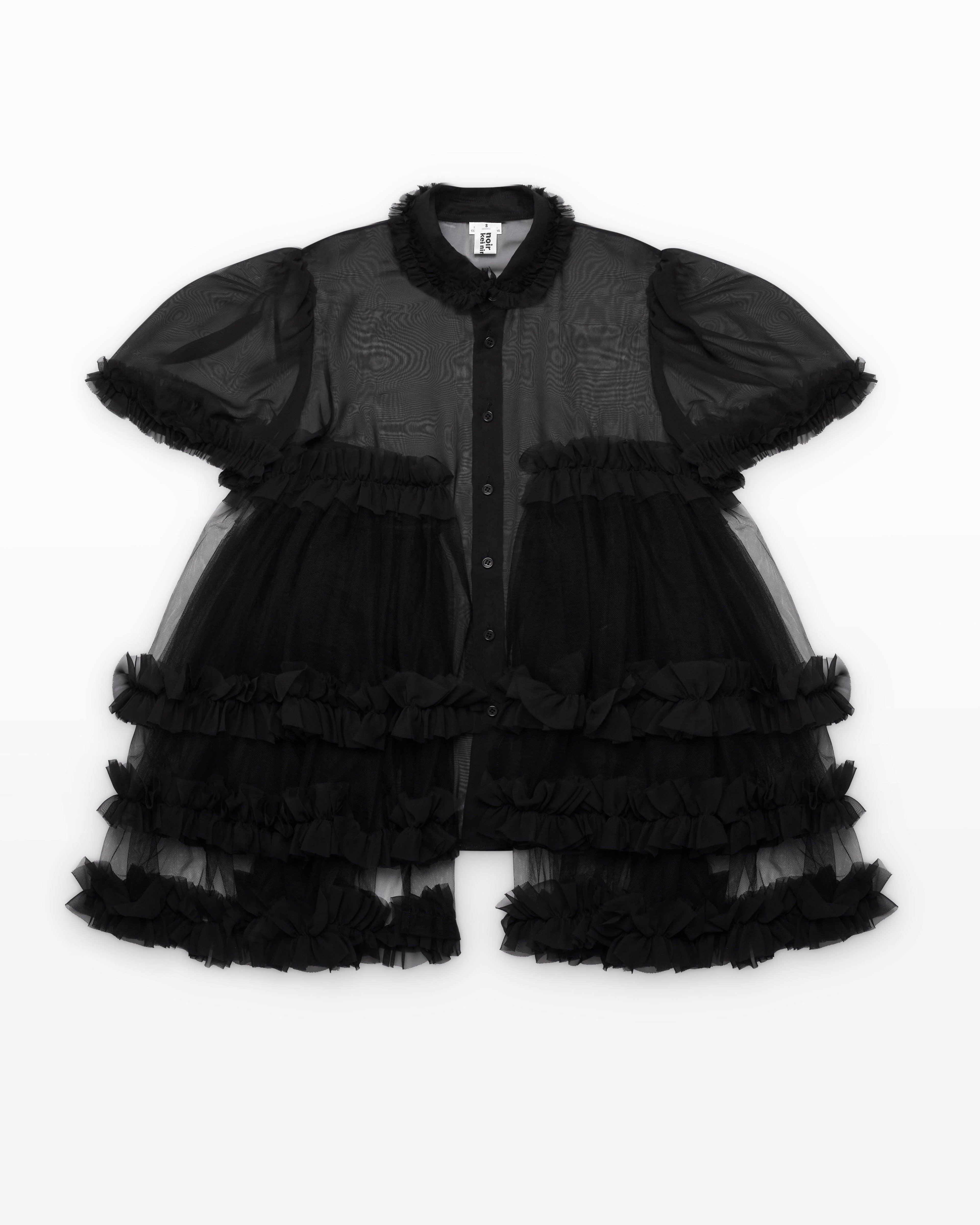 Noir Kei Ninomiya - Women's Tiered Georgette Blouse - (Black) by NOIR KEI NINOMIYA