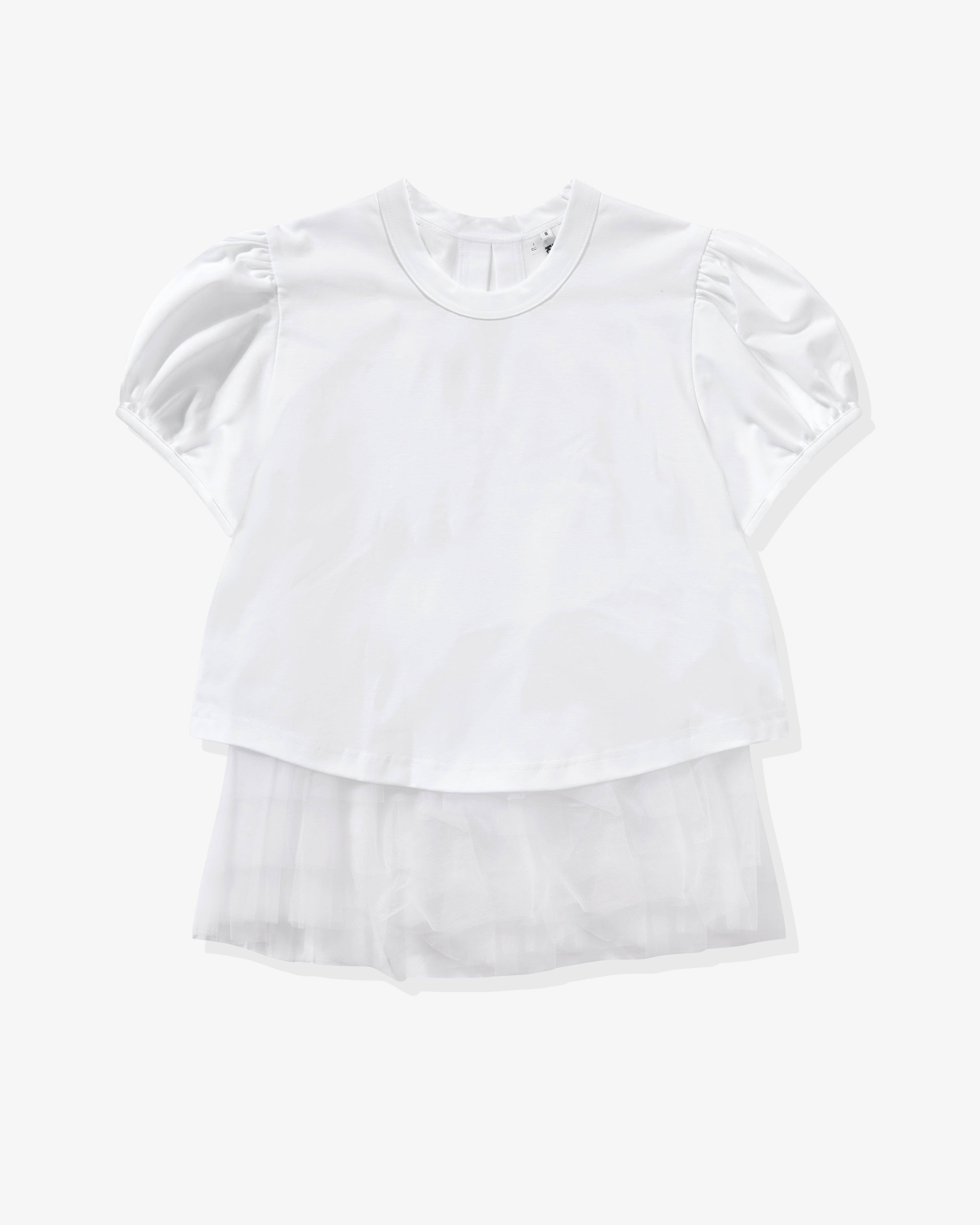 Noir Kei Ninomiya - Women's Tulle Layered T-Shirt - (White) - SS24