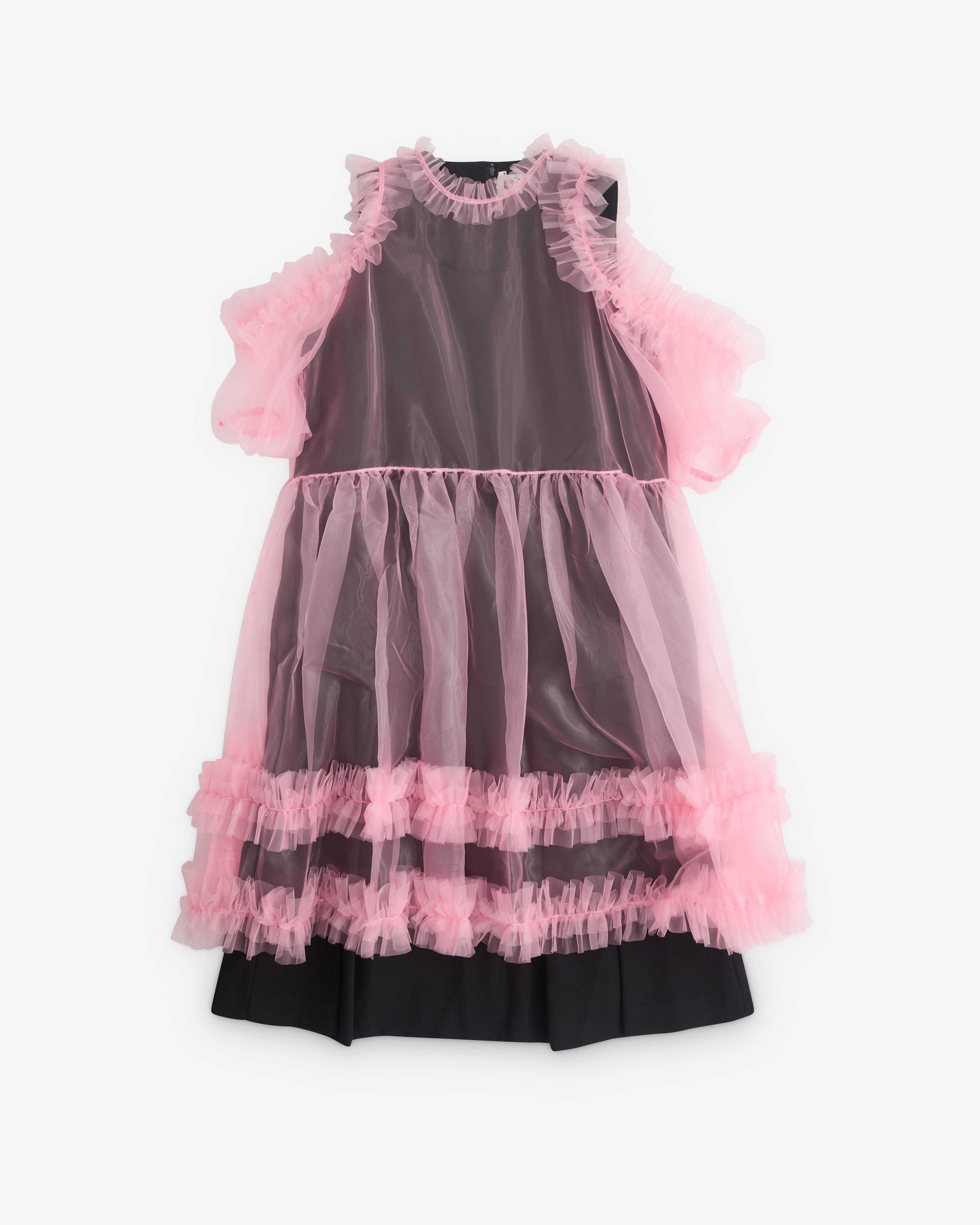Noir Kei Ninomiya - Women’s Tulle Overlay Dress - (Pink/Black) by NOIR KEI NINOMIYA