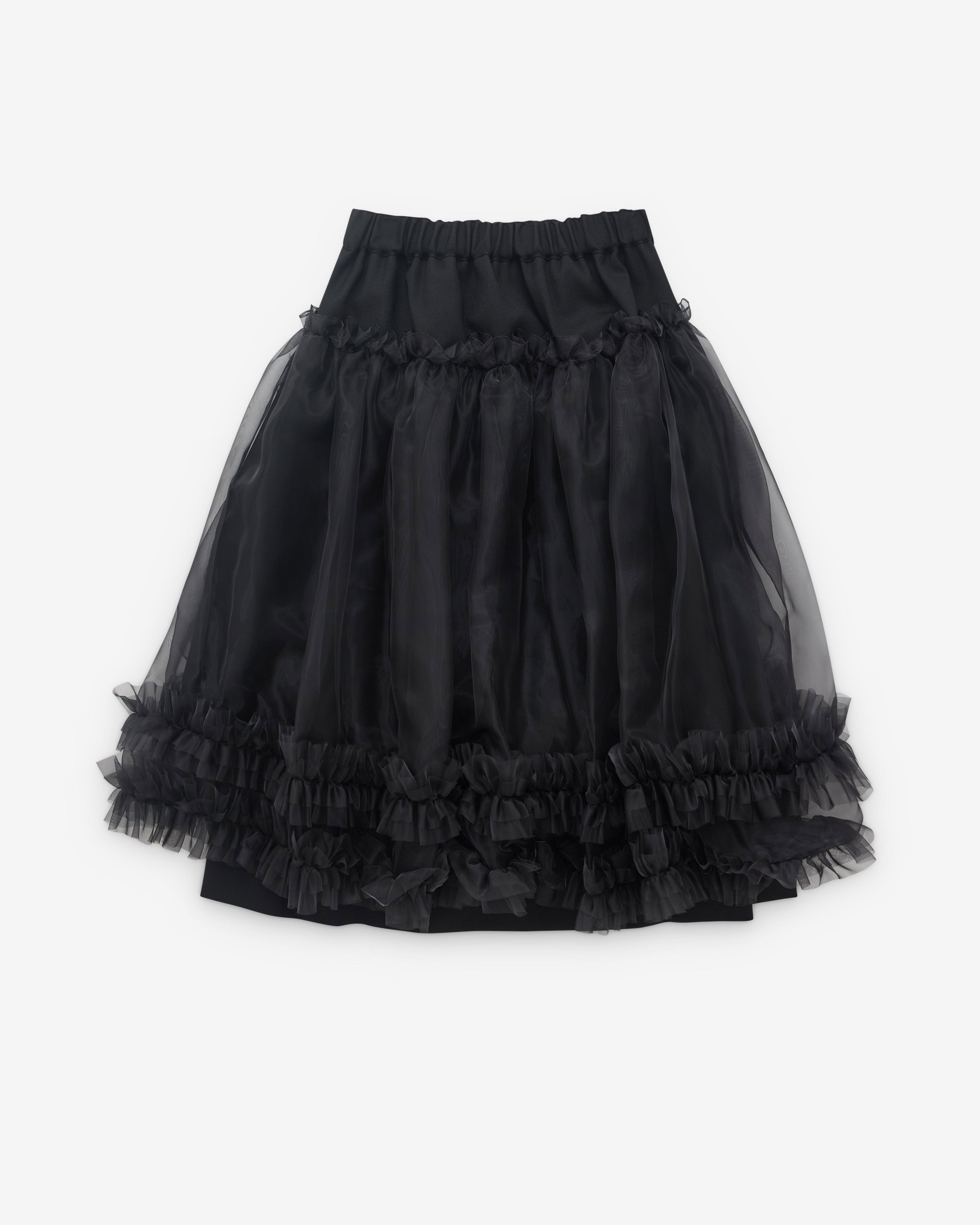 Noir Kei Ninomiya - Women’s Tulle Overlay Skirt - (Black) by NOIR KEI NINOMIYA