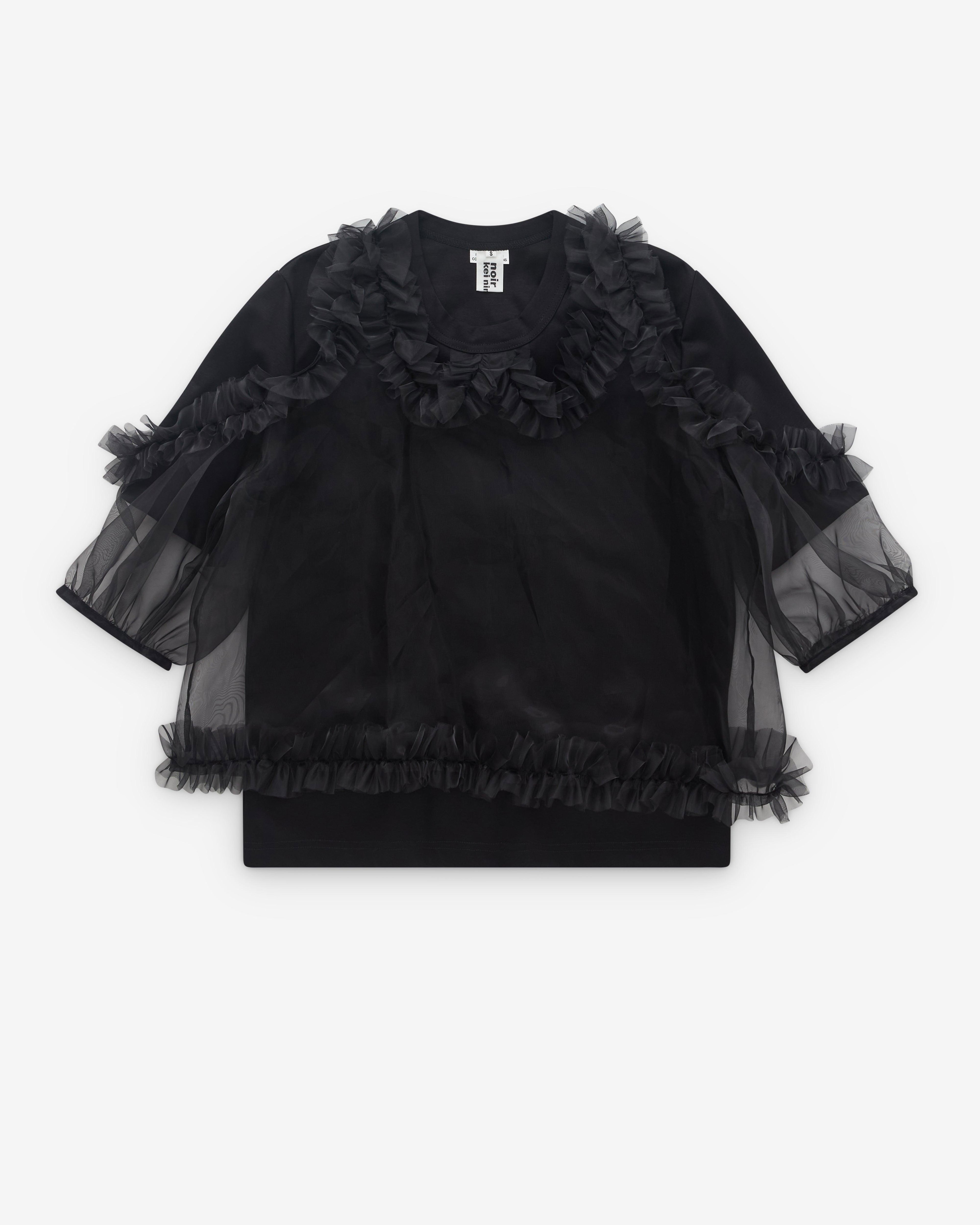 Noir Kei Ninomiya - Women's Tulle Overlay T-Shirt - (Black) by NOIR KEI NINOMIYA