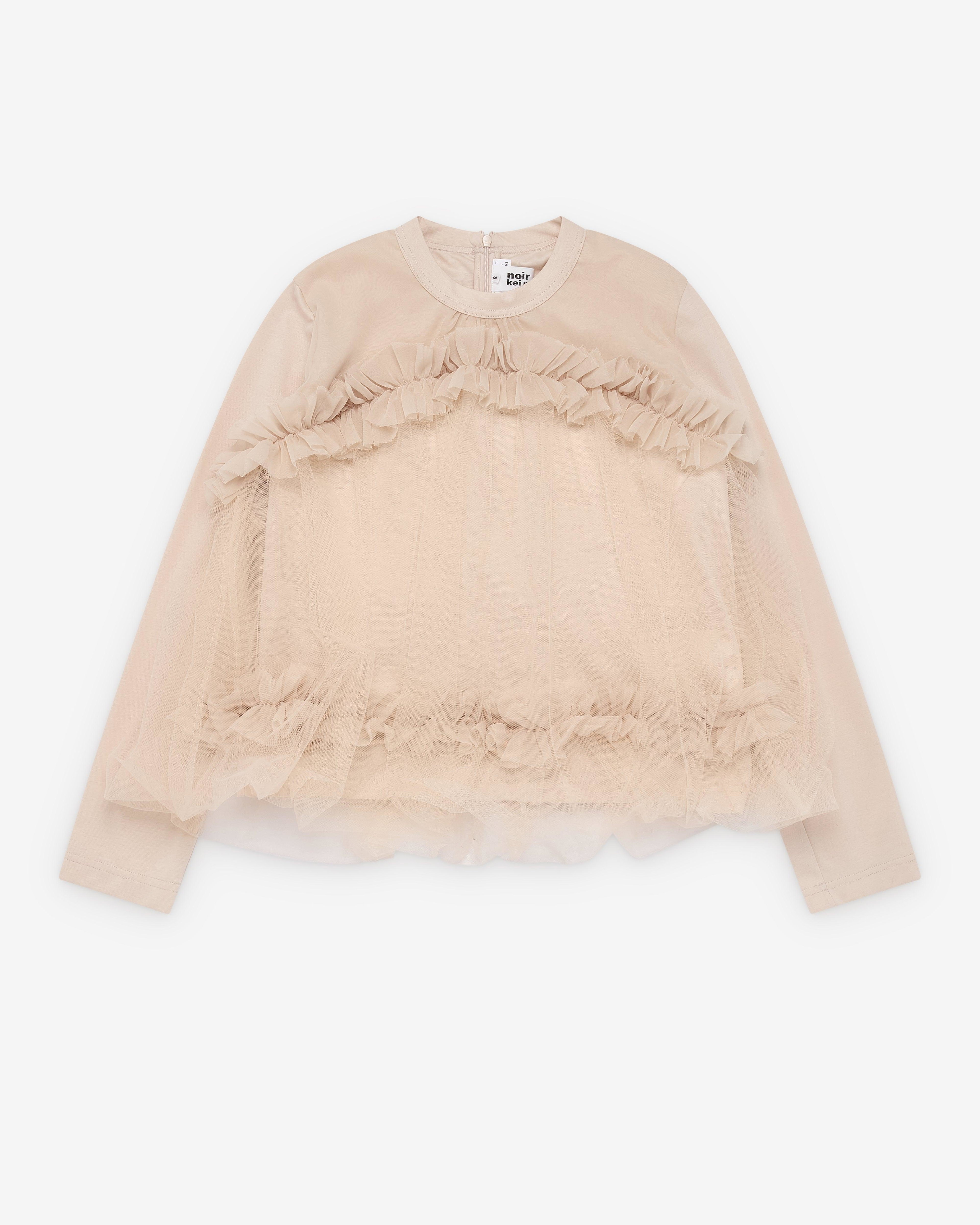 Noir Kei Ninomiya - Women's Tulle Ruffle T-Shirt - (Beige) by NOIR KEI NINOMIYA