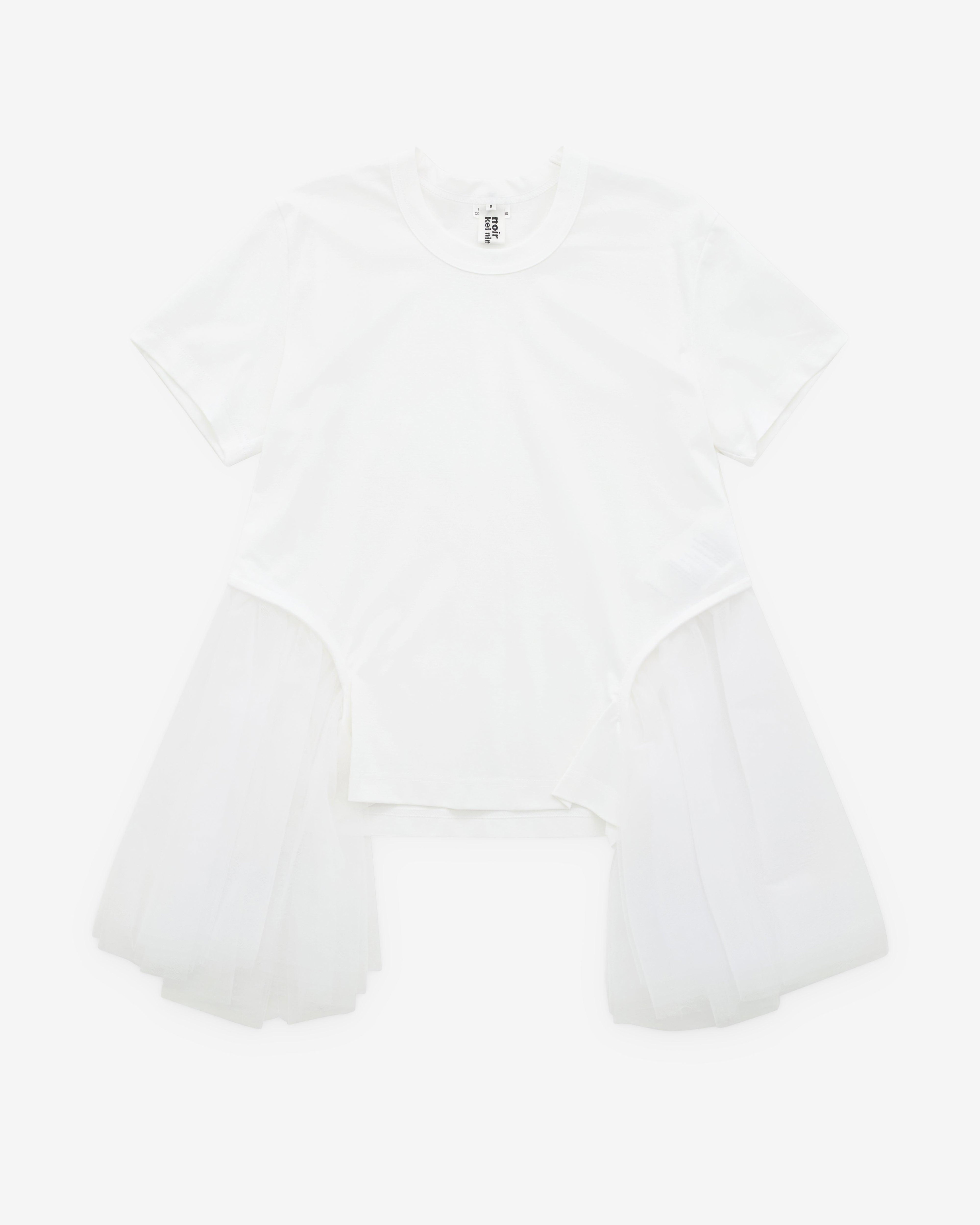 Noir Kei Ninomiya - Women’s Tulle T-Shirt - (White) by NOIR KEI NINOMIYA