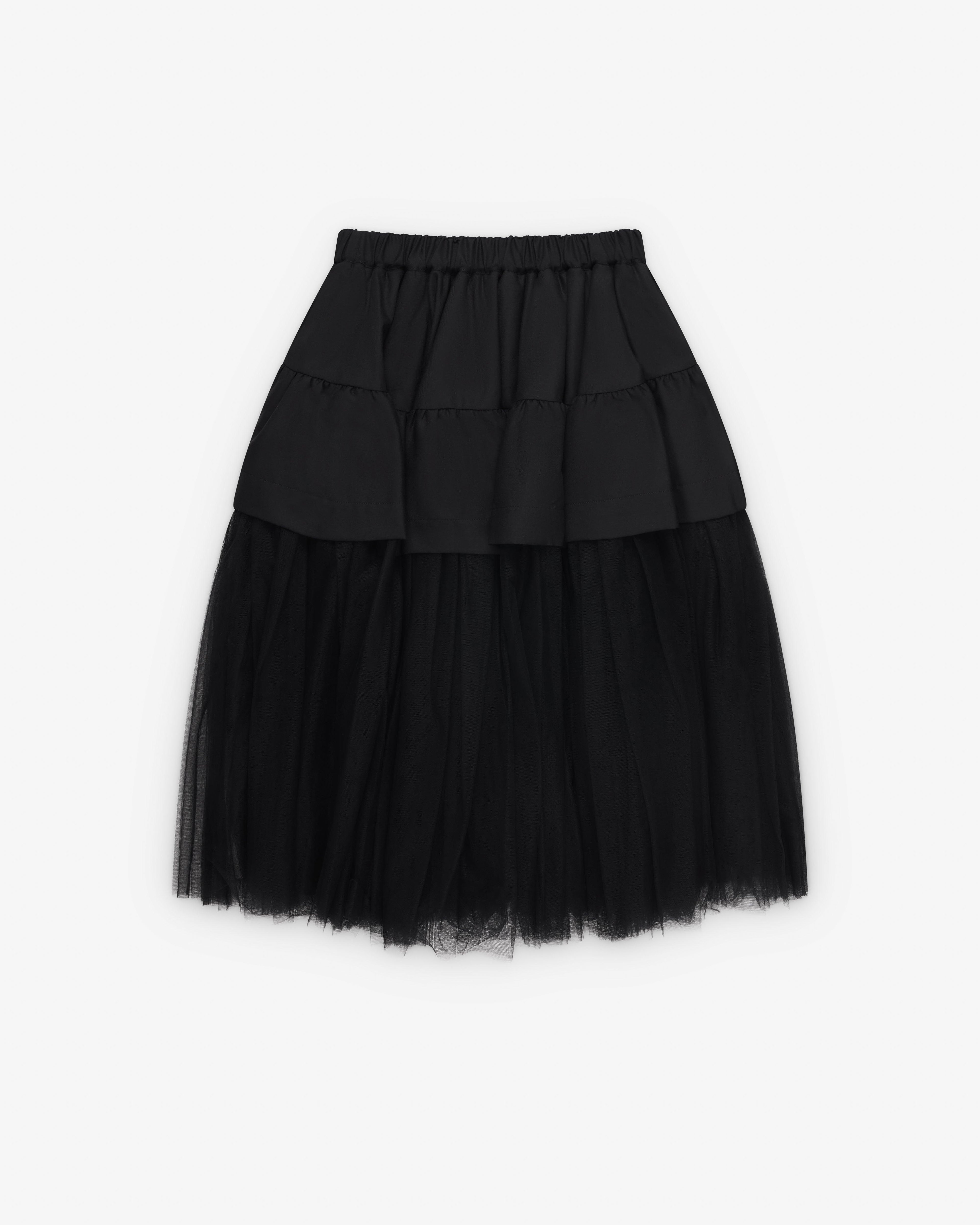 Noir Kei Ninomiya - Women's Wool & Tulle Skirt - (Black) by NOIR KEI NINOMIYA
