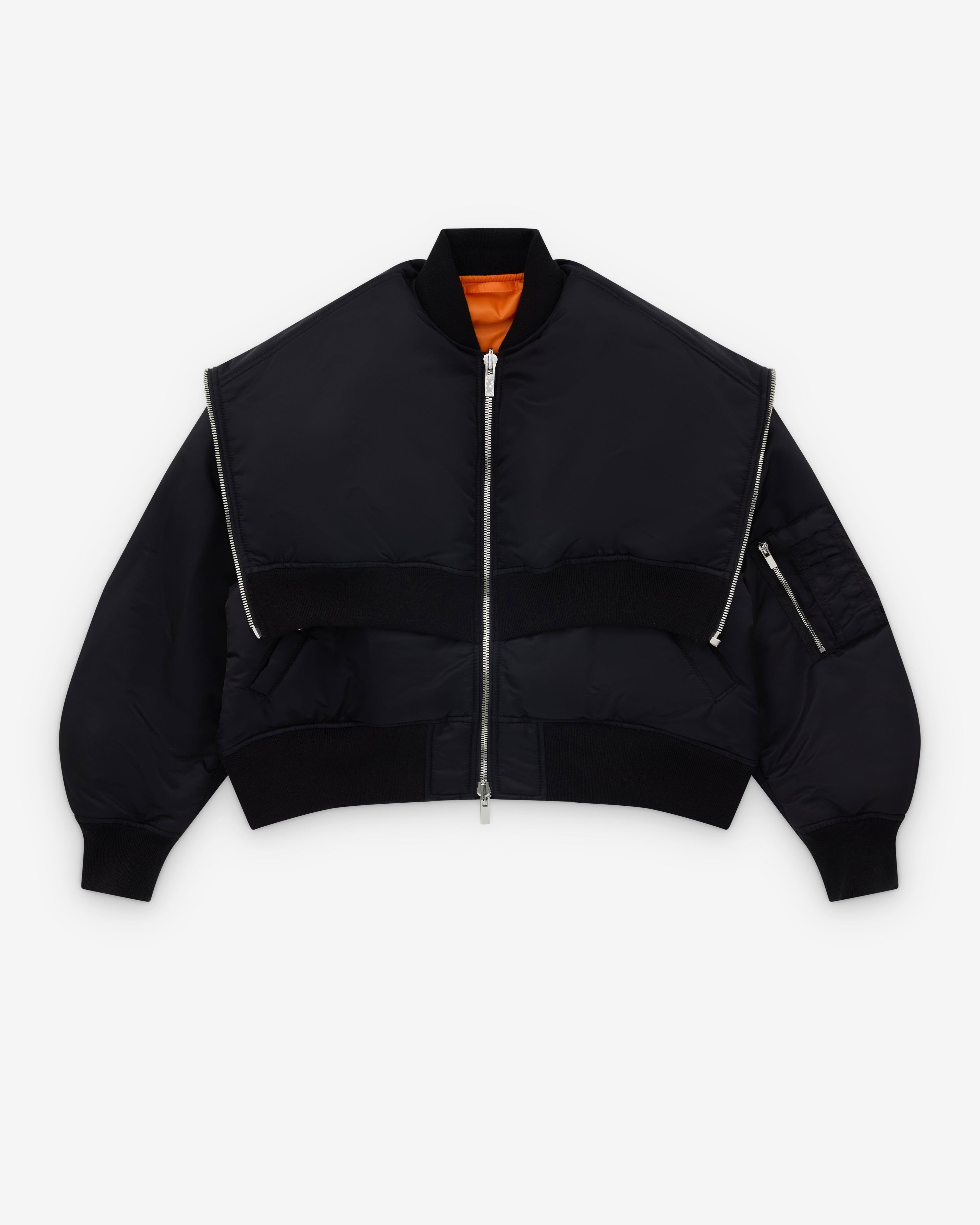 Noir Kei Ninomiya - Women’s Zip Hood Bomber Jacket - (Black) by NOIR KEI NINOMIYA