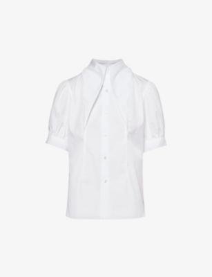 Pointed-collar short-sleeve cotton shirt by NOIR KEI NINOMIYA