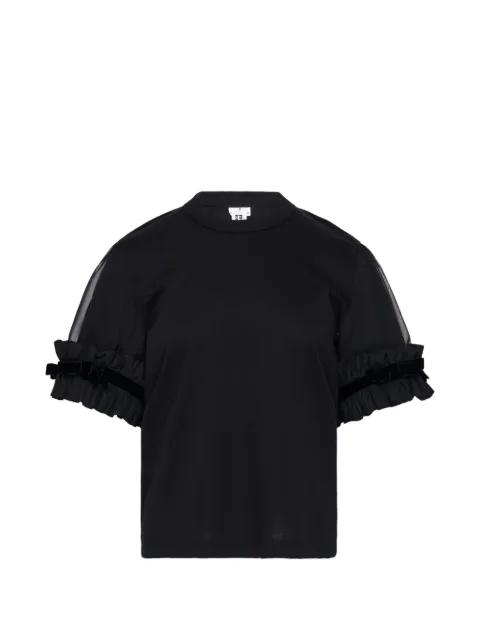 Ponte ruffled cotton top by NOIR KEI NINOMIYA