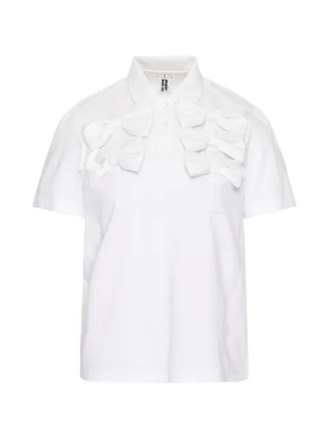 bow-embellished polo shirt by NOIR KEI NINOMIYA