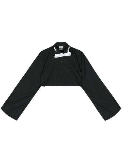 bow-tie cropped shirt by NOIR KEI NINOMIYA