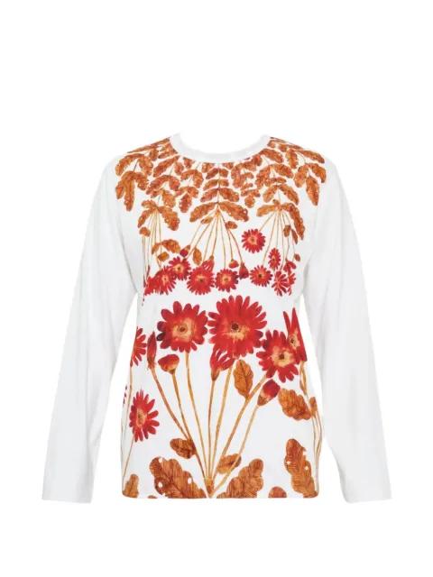 floral crew-neck long-sleeve T-shirt by NOIR KEI NINOMIYA