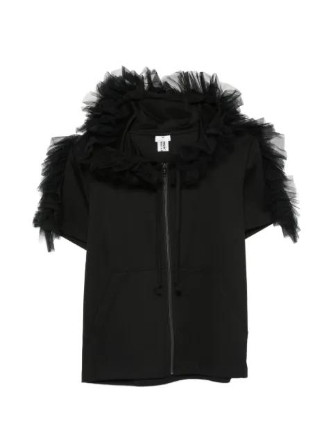 ruffled tulle-trimmed hoodie by NOIR KEI NINOMIYA