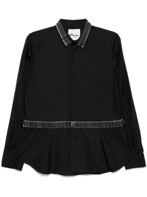 safety pin embellishment long-sleeves shirt by NOIR KEI NINOMIYA