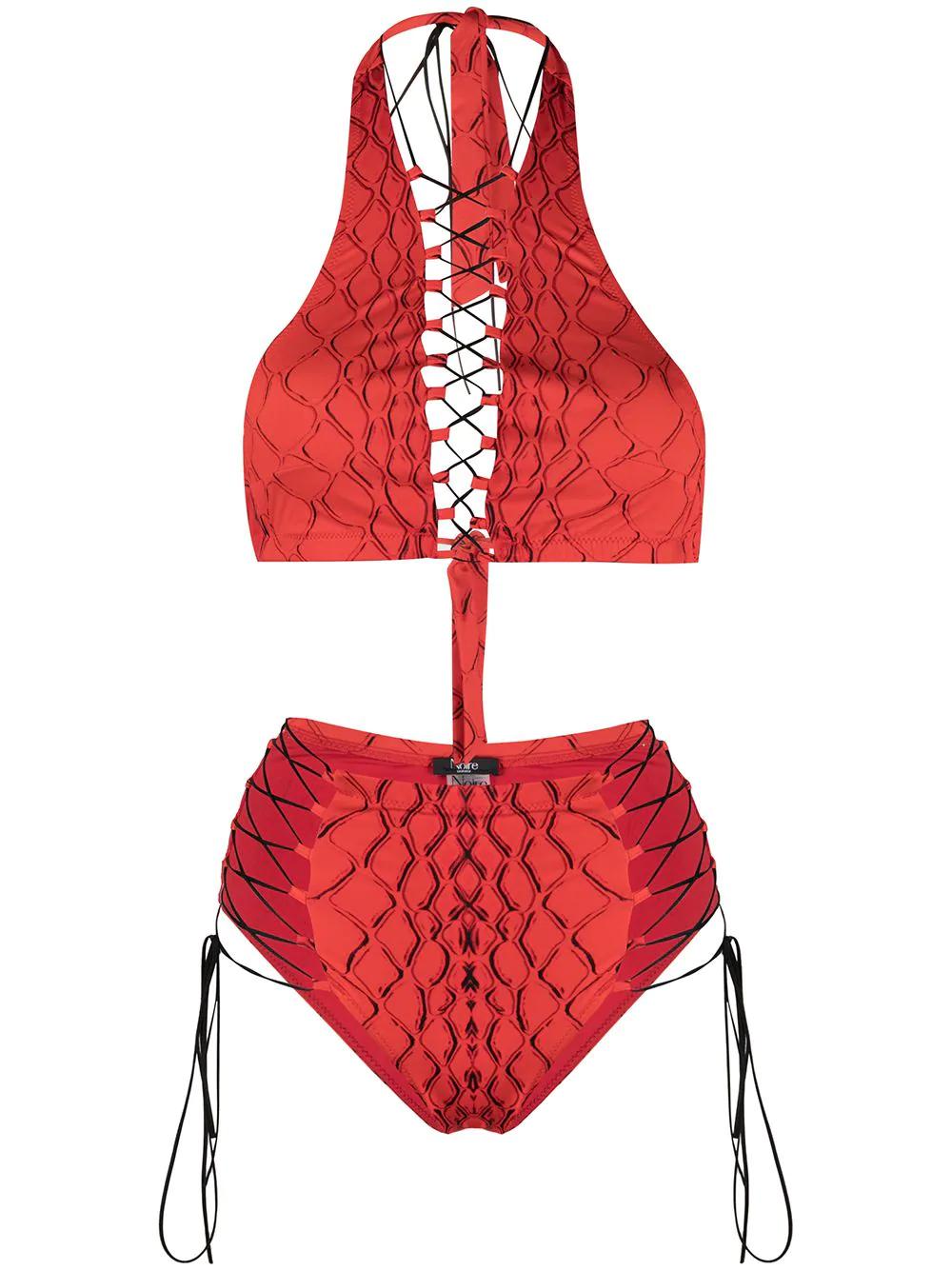 Addicted snakeskin print bikini by NOIRE SWIMWEAR