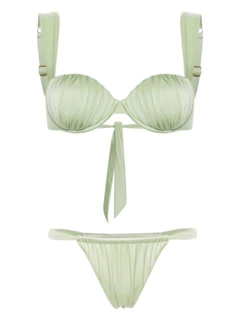 Cheeky ruched bikini set by NOIRE SWIMWEAR