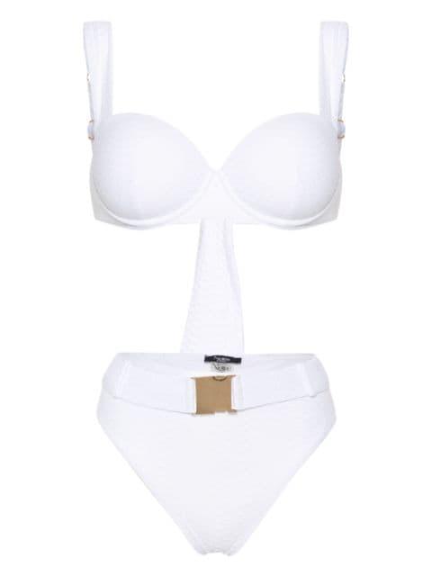 Nikki snakeskin-effect bikini set by NOIRE SWIMWEAR