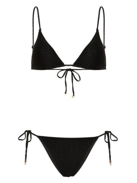 Nikki snakeskin-effect bikini set by NOIRE SWIMWEAR