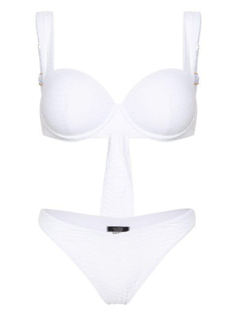 Nikki snakeskin-effect bikini set by NOIRE SWIMWEAR