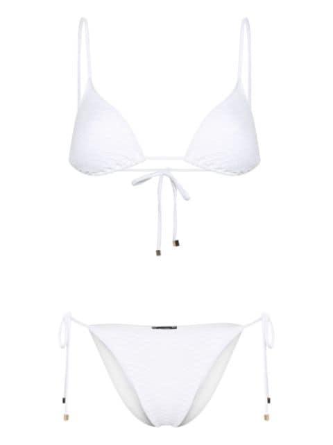 Nikki snakeskin-effect bikini set by NOIRE SWIMWEAR