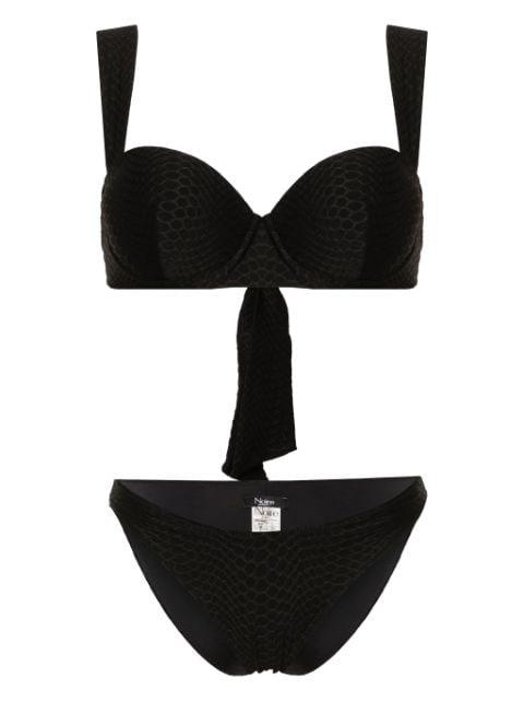 Nikki snakeskin-effect bikini set by NOIRE SWIMWEAR
