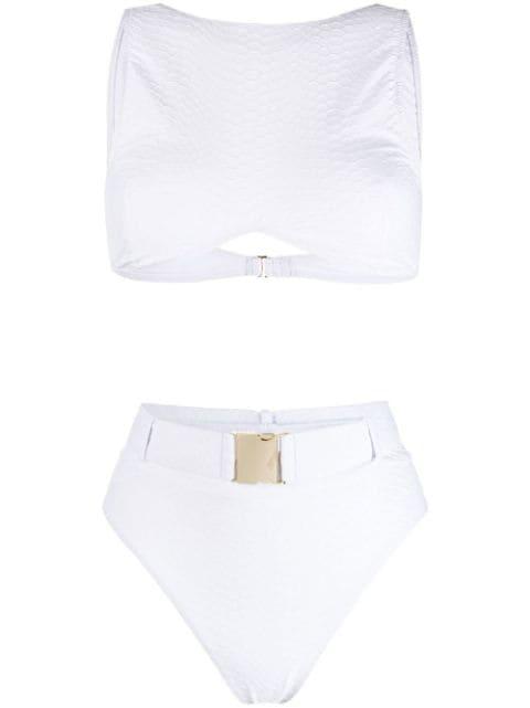 belted high-rise bikini by NOIRE SWIMWEAR