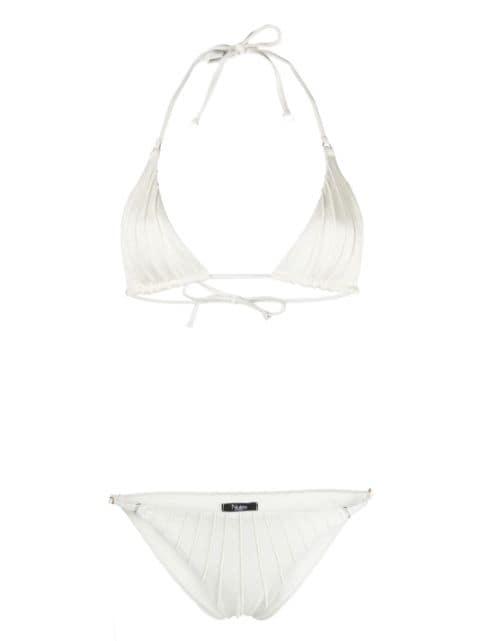 gathered bikini set by NOIRE SWIMWEAR