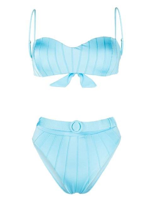 high-waist belted bikini set by NOIRE SWIMWEAR