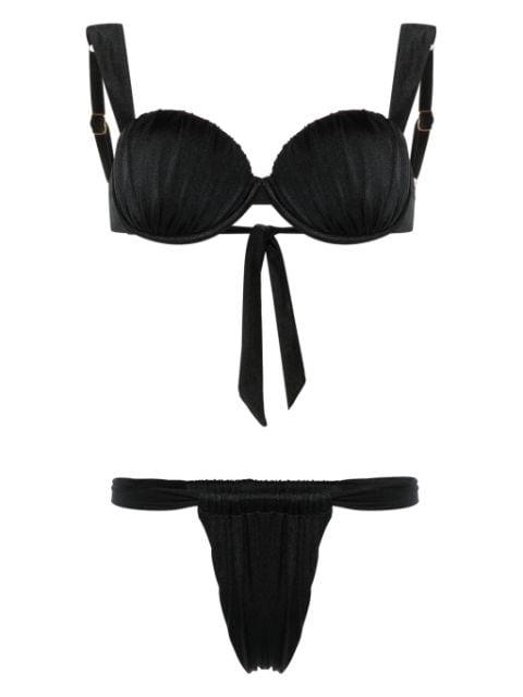 ruched balconette bikini by NOIRE SWIMWEAR