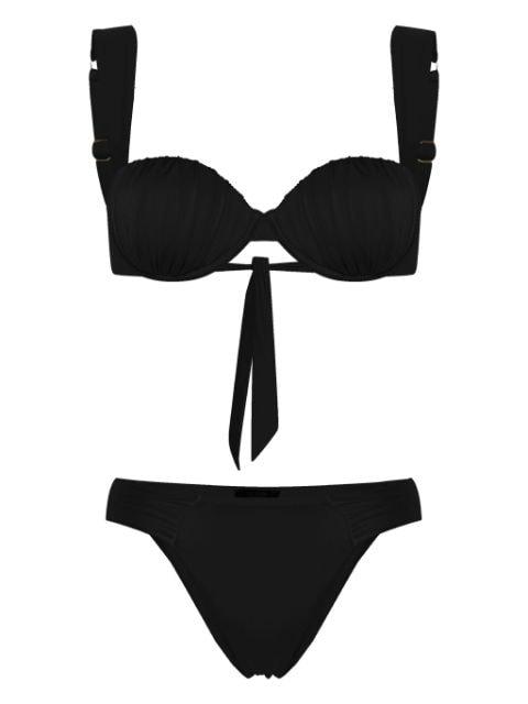 ruched balconette bikini by NOIRE SWIMWEAR