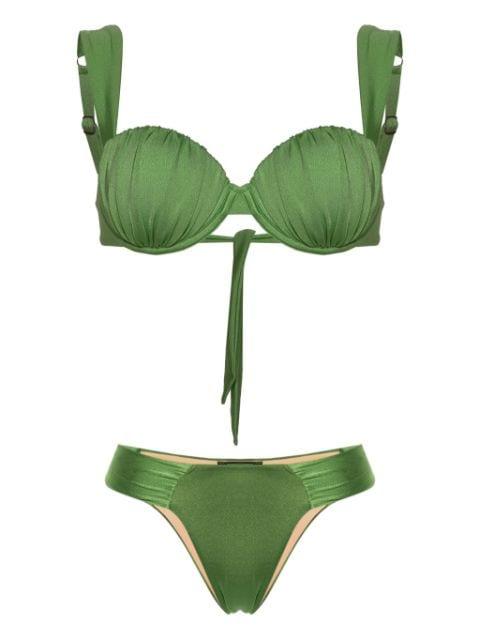 ruched balconette bikini by NOIRE SWIMWEAR