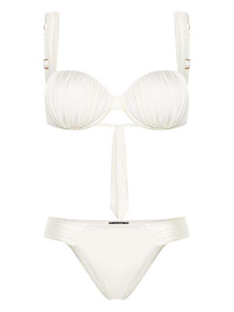 ruched balconette bikini by NOIRE SWIMWEAR