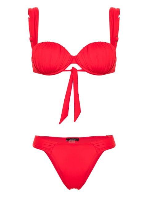 ruched balconette bikini by NOIRE SWIMWEAR