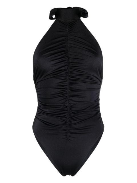 ruched halterneck swimsuit by NOIRE SWIMWEAR