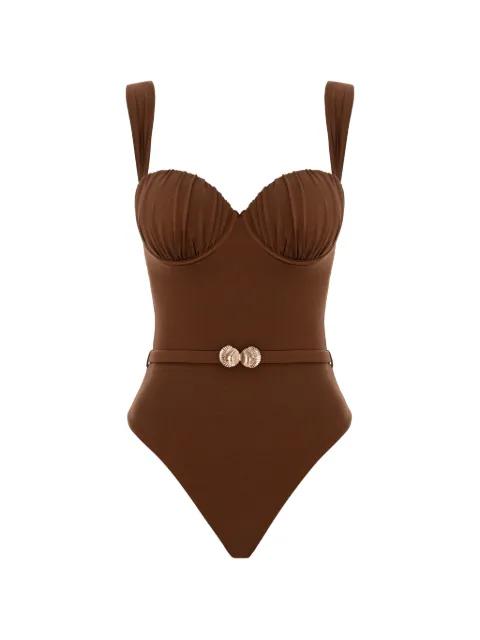 seashell-belt swimsuit by NOIRE SWIMWEAR