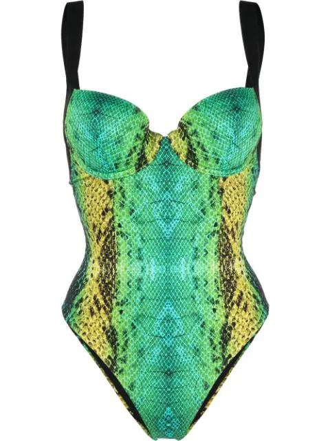 snake-print swimsuit by NOIRE SWIMWEAR