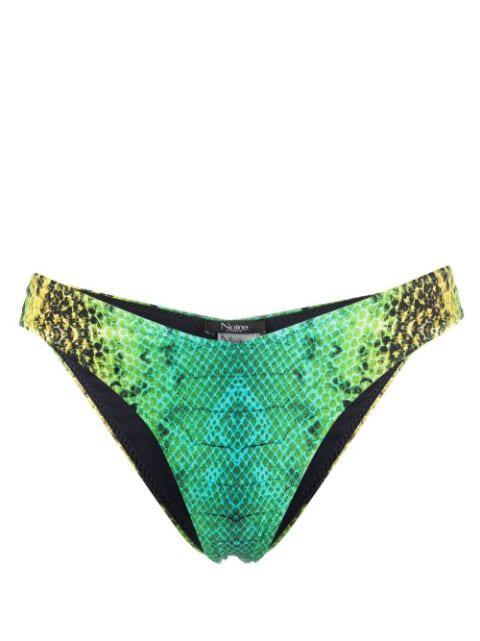 snakeskin-print bikini bottoms by NOIRE SWIMWEAR