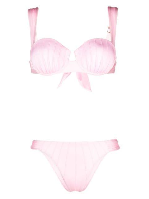 underwire-cup tie-fastening bikini set by NOIRE SWIMWEAR