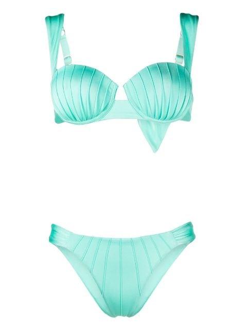 underwire-cup tie-fastening bikini set by NOIRE SWIMWEAR