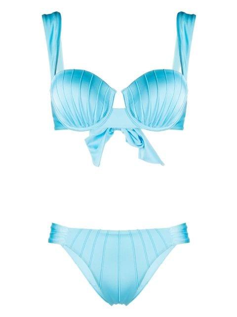 underwire-cup tie-fastening bikini set by NOIRE SWIMWEAR