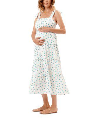 Mara Floral Tie Shoulder Maxi Dress by NOM MATERNITY