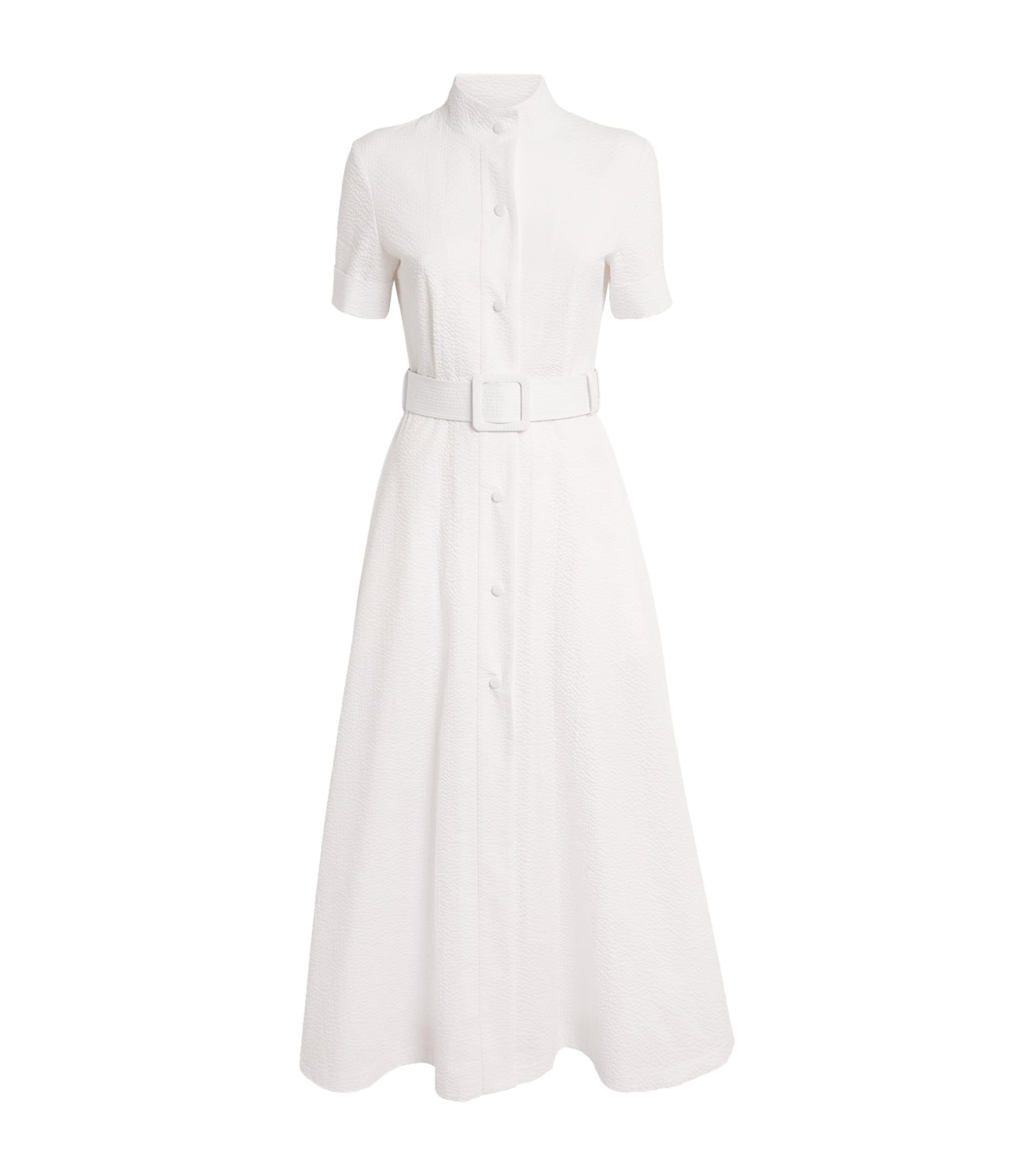 NOMADISSEM Seersucker Cotton Midi Dress by NOMADISSEM