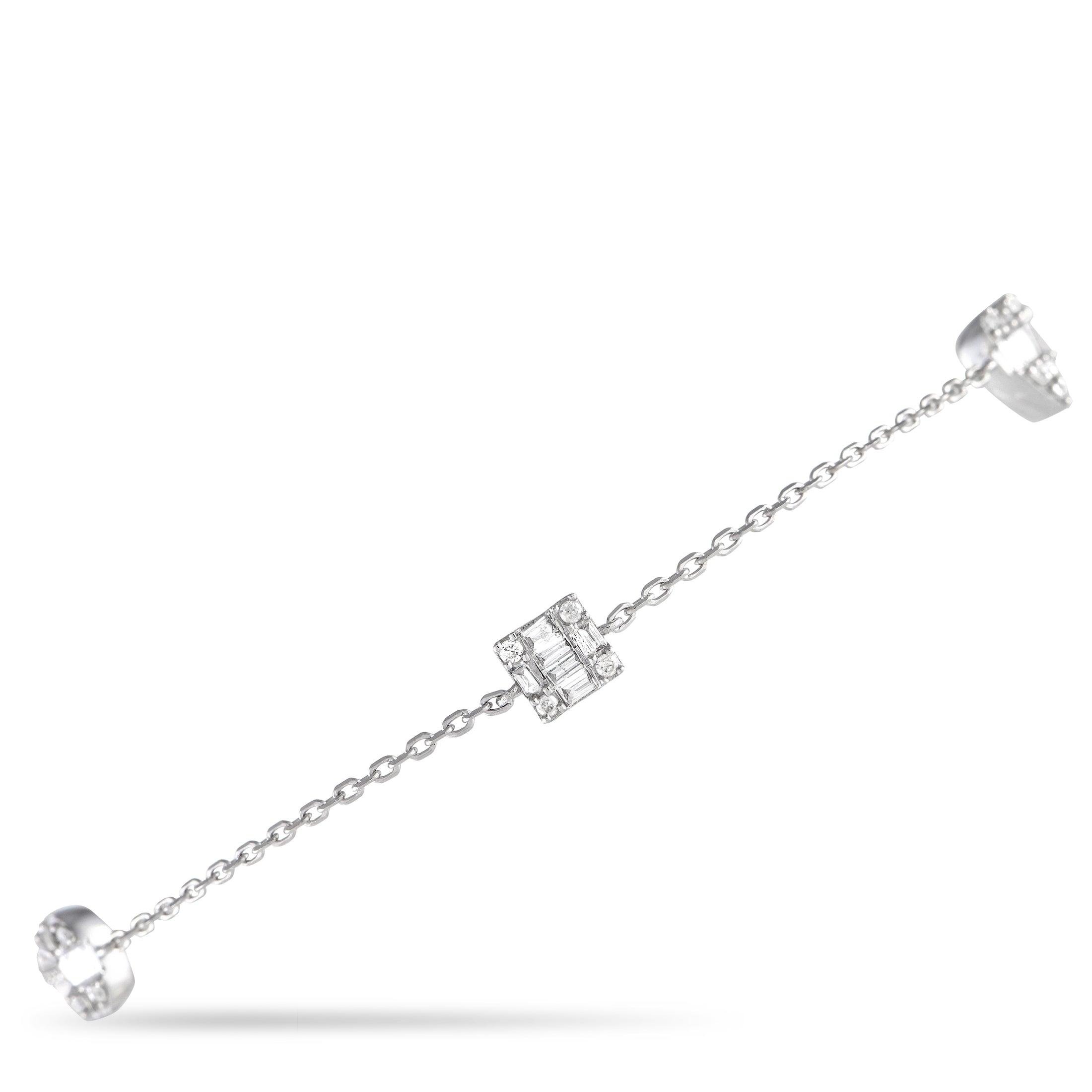 LB Exclusive 14K White Gold 0.28ct Diamond Station Bracelet BR09828-W by NON BRANDED